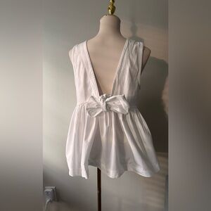Women's White Sleeveless Top J.Crew with Bow at back M
